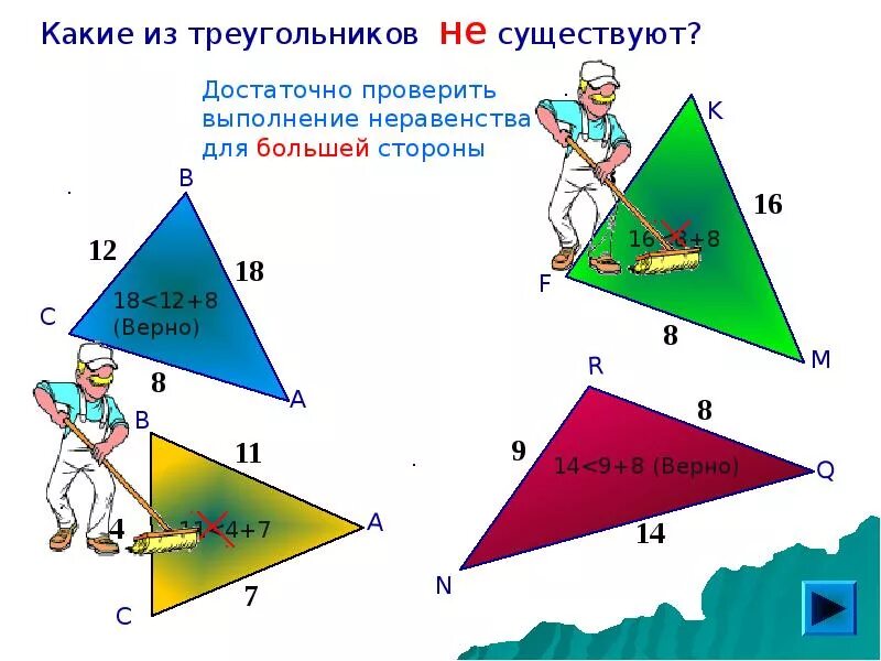 Каких треугольников не существует. С какими сторонами существует треугольник. Треугольник с какими сторонами сущест. Какие есть стороны у треугольника.