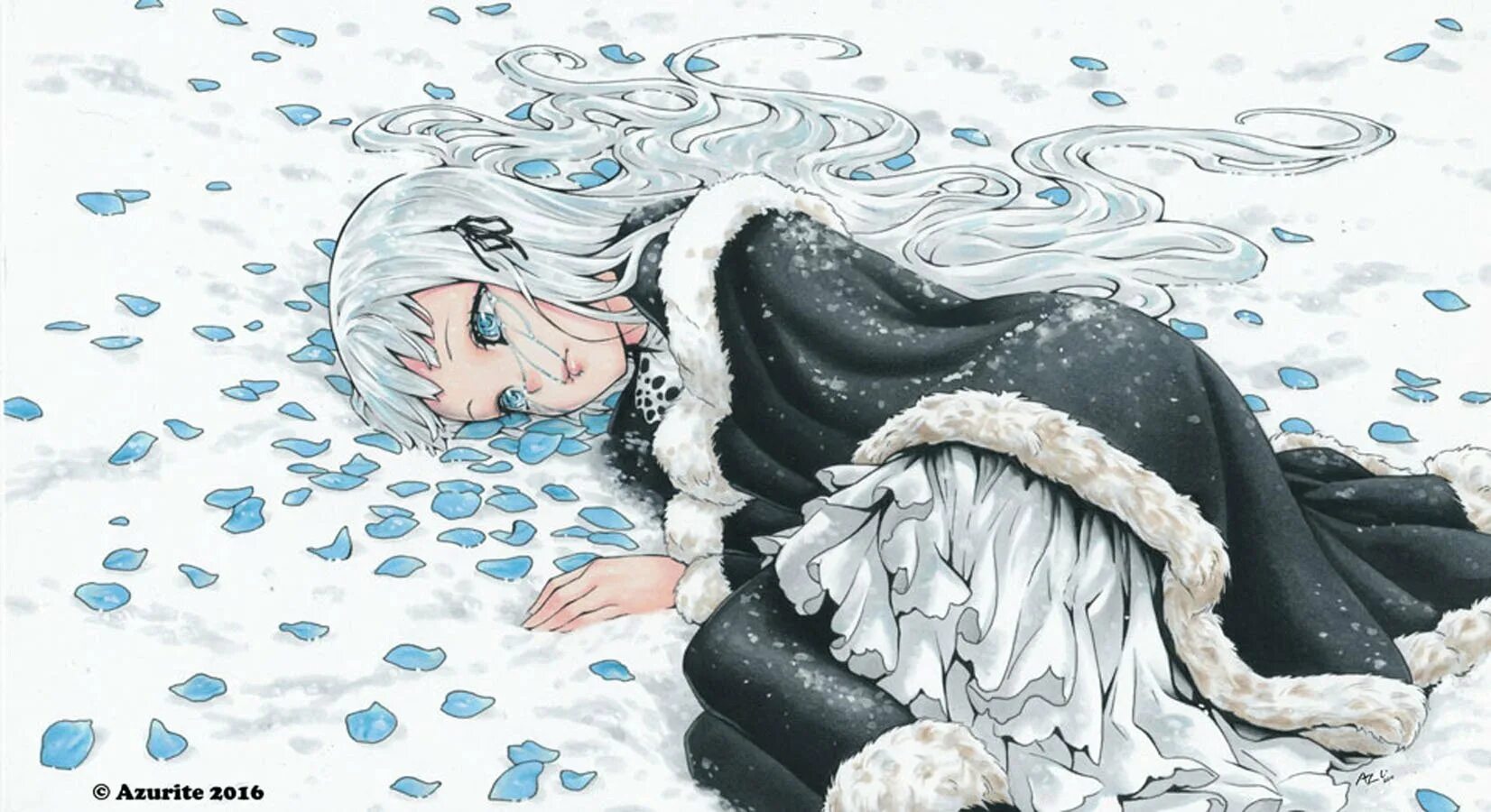 Девушка зимой арт. Замерзла в сугробе