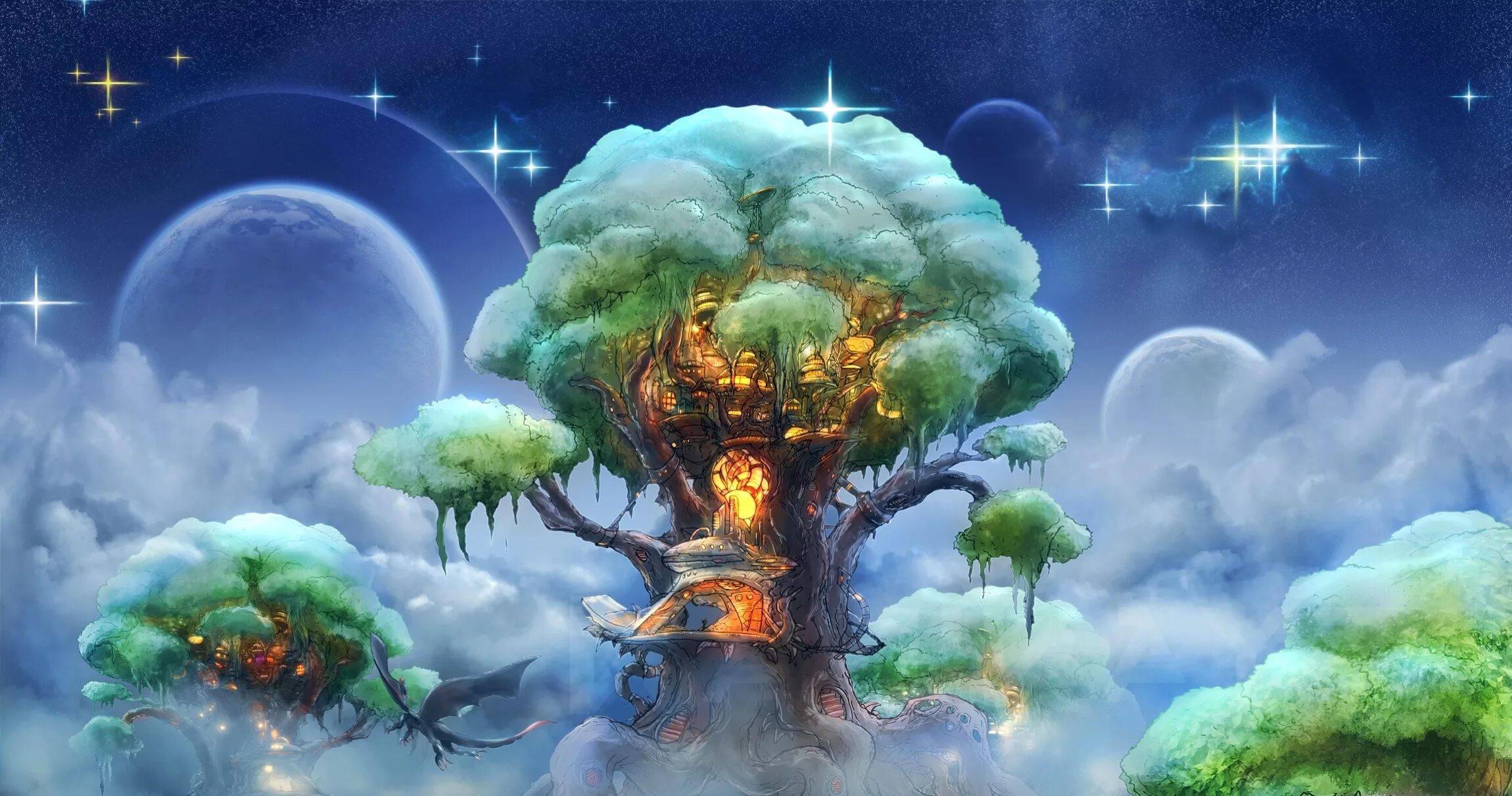 На моей земле много волшебства. Сказочное дерево. Фантастические пейзажи. Сказочный мир. Фантастические рисунки.