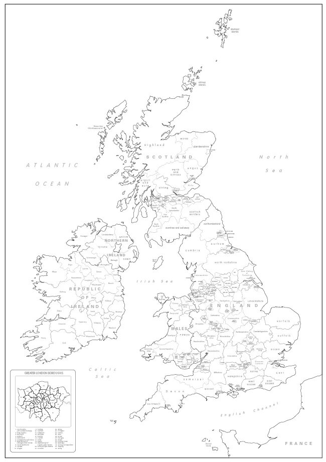 Физическая карта Великобритании контурная. Политическая карта Англии контурная. Great Britain Map контурная карта. Карта Великобритании контурная с обозначениями.