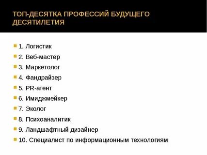 Востребованные специалисты будущего