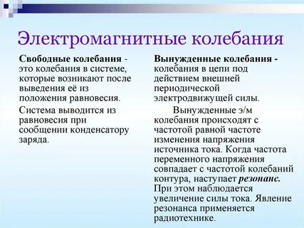 Электромагнитные колебания физика 11 класс конспект