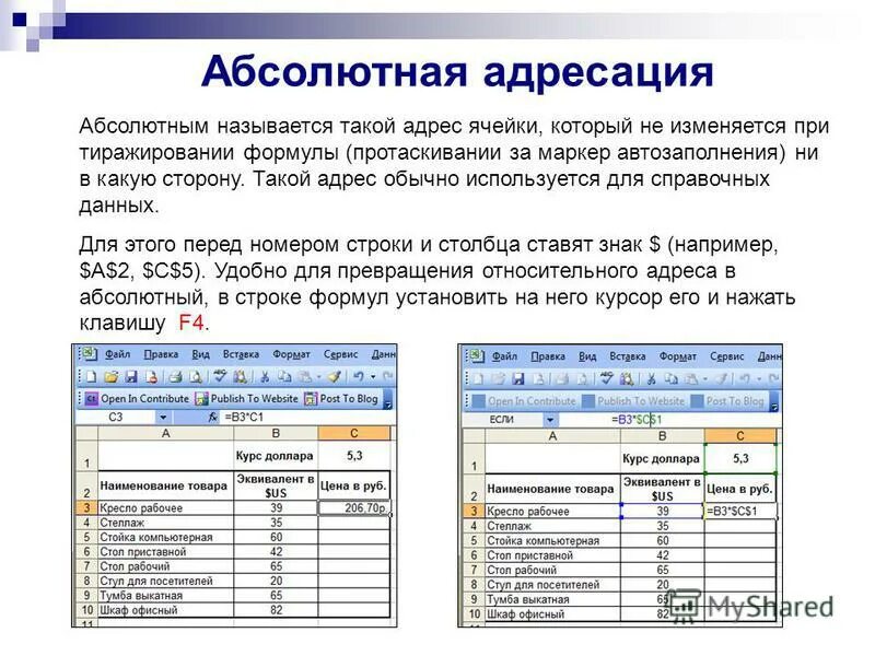 Виды ячеек. Относительный и абсолютный адрес ячейки в excel. Абсолютная адресация эксель. Абсолютная и Относительная адресация в MS excel. Абсолютная адресация ячеек в excel используется для.