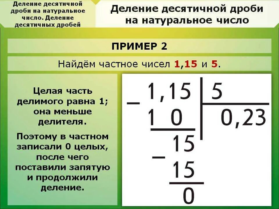 Разделить десятичные дроби в столбик. Как разделить целое число на десятичную дробь в столбик. Деление десятичных дробей на натуральное число. Деление числа на десятичную дробь. Деление целого числа на десятичную дробь.