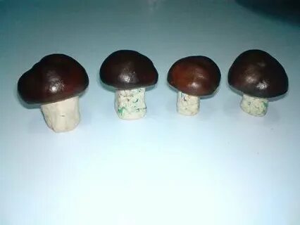 Грибы из каштанов поделки