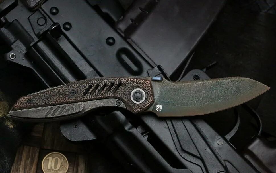 CKF ossom. Нож CKF Мародер. DPX hest/f Leggaro сталь m390, рукоять Blue Titanium. Нож с титановой рукоятью складной. Ckf ножи купить