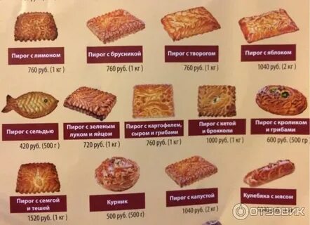 Пирогово меню