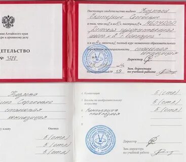Свидетельство об окончании художественной школы