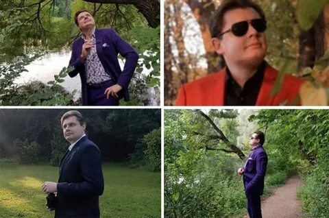 Мужик гуляет по парку