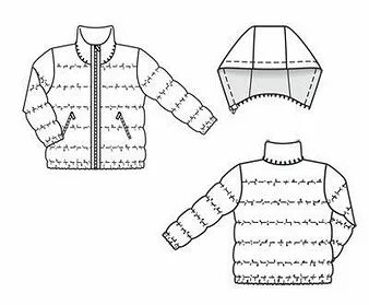 Выкройка детской куртки из стежки #sewing #patternmaking Выкройка куртки, Образец моды, Выкройки
