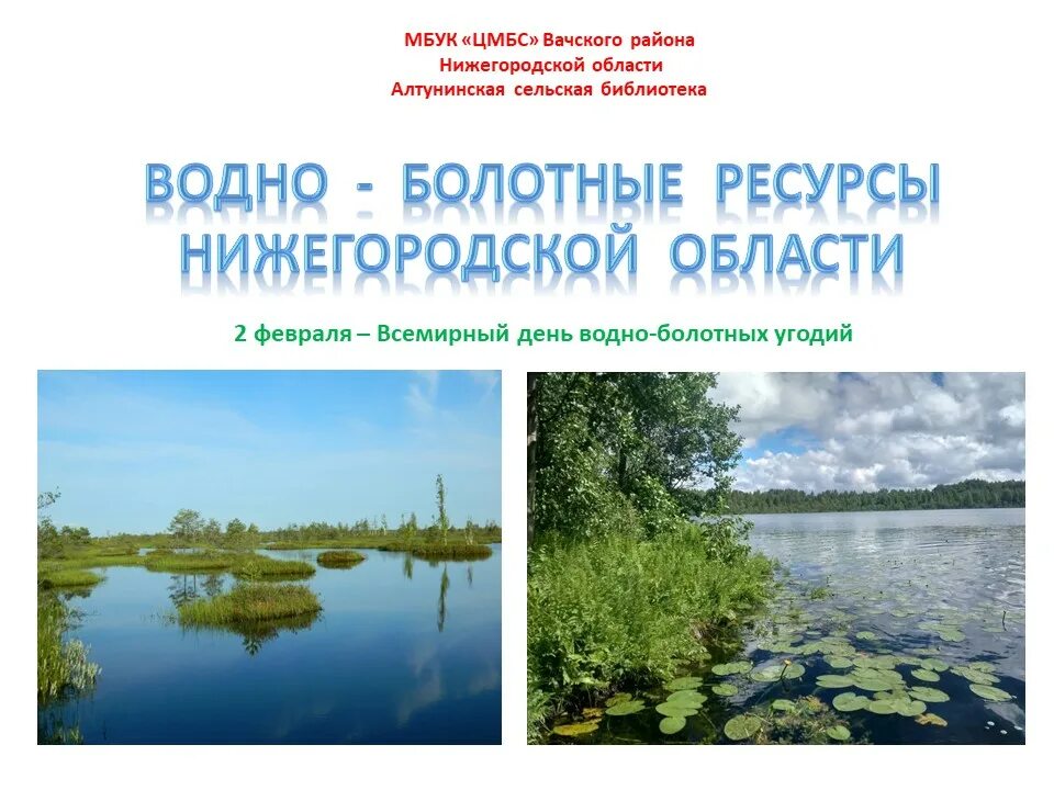 Всемирный день водно-болотных угодий. 2 Февраля день водно болотных угодий. Водно болотные угодья презентация. Сохранение водно болотных угодий. Водные богатства нижегородской области