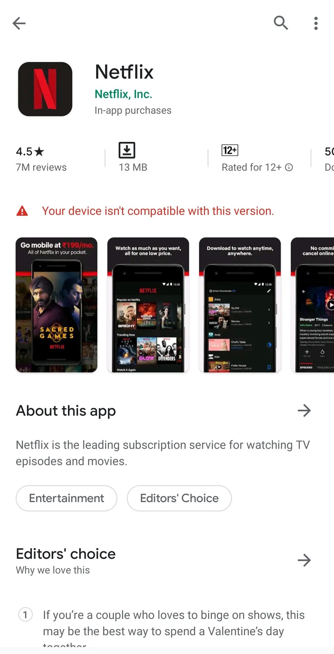 Нетфликс приложение. Приложение Netflix скрин. Netflix и гугл плей. Нетфликс не работает. Says device