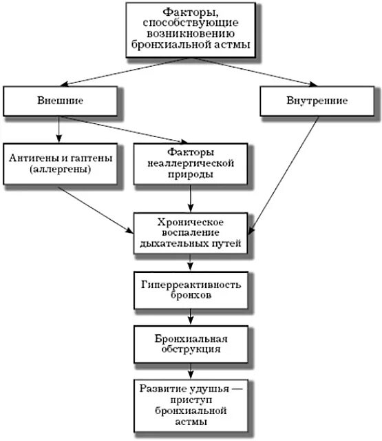 Схема ба. Механизм бронхиальной астмы схема. Патогенез бронхиальной астмы схема. Бронхиальная астма способствующие факторы. Этиология и патогенез бронхиальной астмы схема.