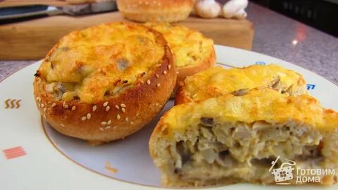 Булочки курицей и грибами рецепт