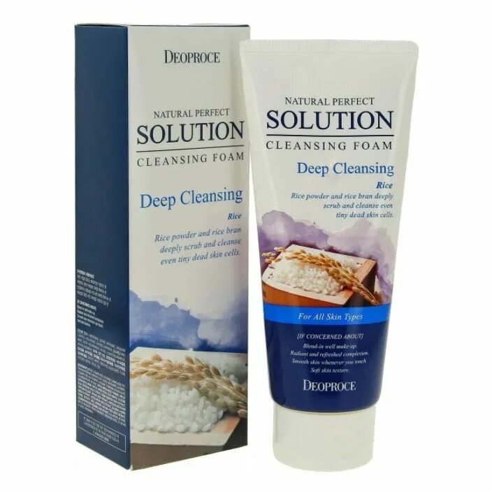 Пенка natural perfect solution Cleansing Foam Deep Cleansing 170g. Пенка для умывания Deoproce natural perfect solution Cleansing Foam Deep Cleansing (170 гр.). 8 Пенка Deoproce natural perfect solution Cleansing Foam. "Пенка для умывания рисовая вода  natural perfect solution Cleansing  Foam Deep Cleansing ".