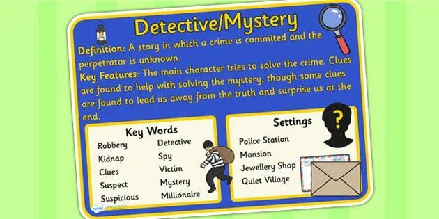 The main features are the. Features of detective fiction. mystery genre. detective story definition. detective novels the mystery genre is a type of fiction in which a detective ответы.