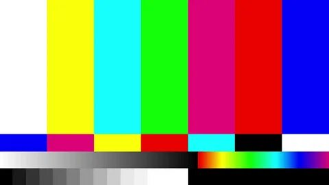 Test pattern from a tv transmission, with colorful bars. 