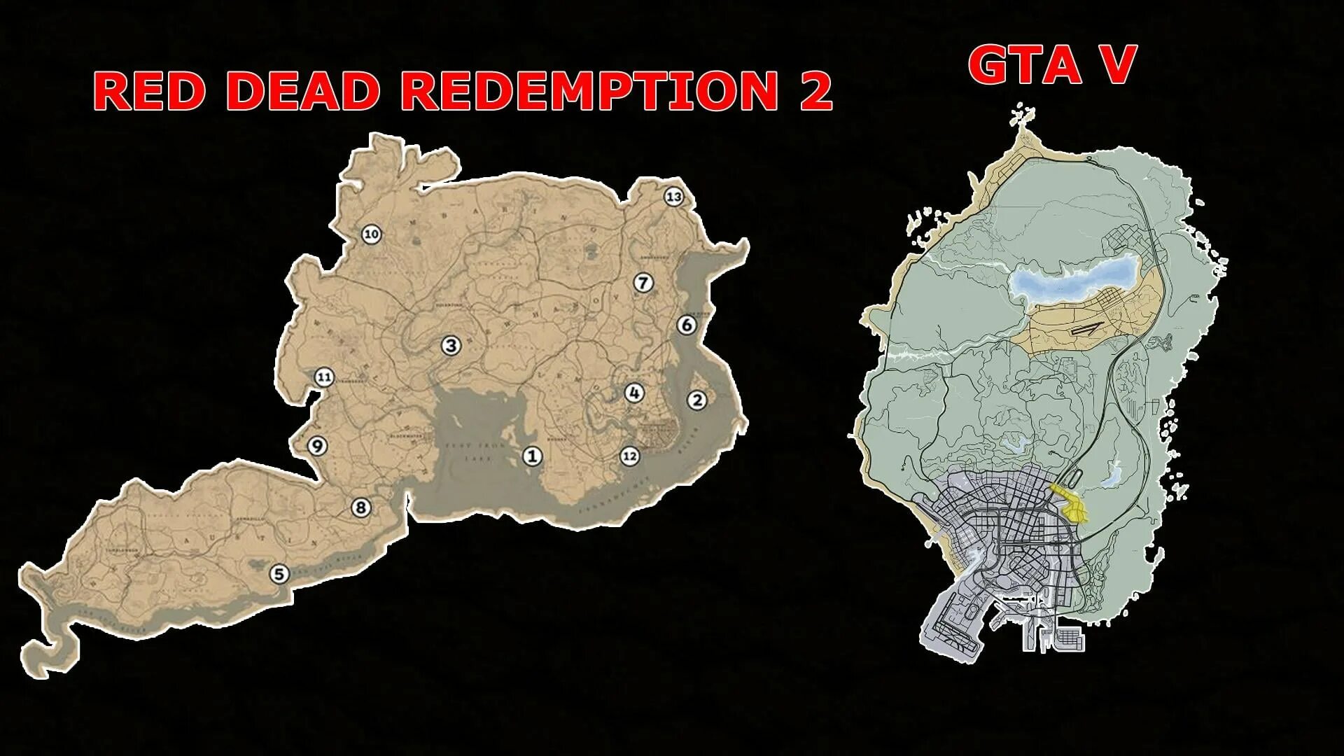 Red Dead Redemption 2 карта. Карта ГТА 5 И Red Dead Redemption 2. Red Dead Redemption 2 карта сравнение. Карта Red Dead Redemption 2 и Red Dead Redemption.