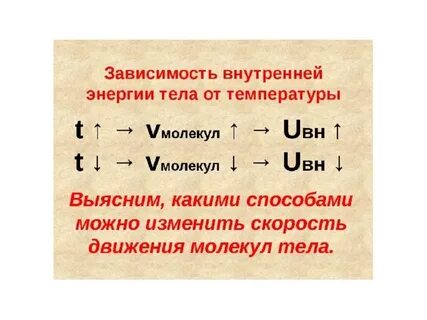 Внутренняя энергия тела формула