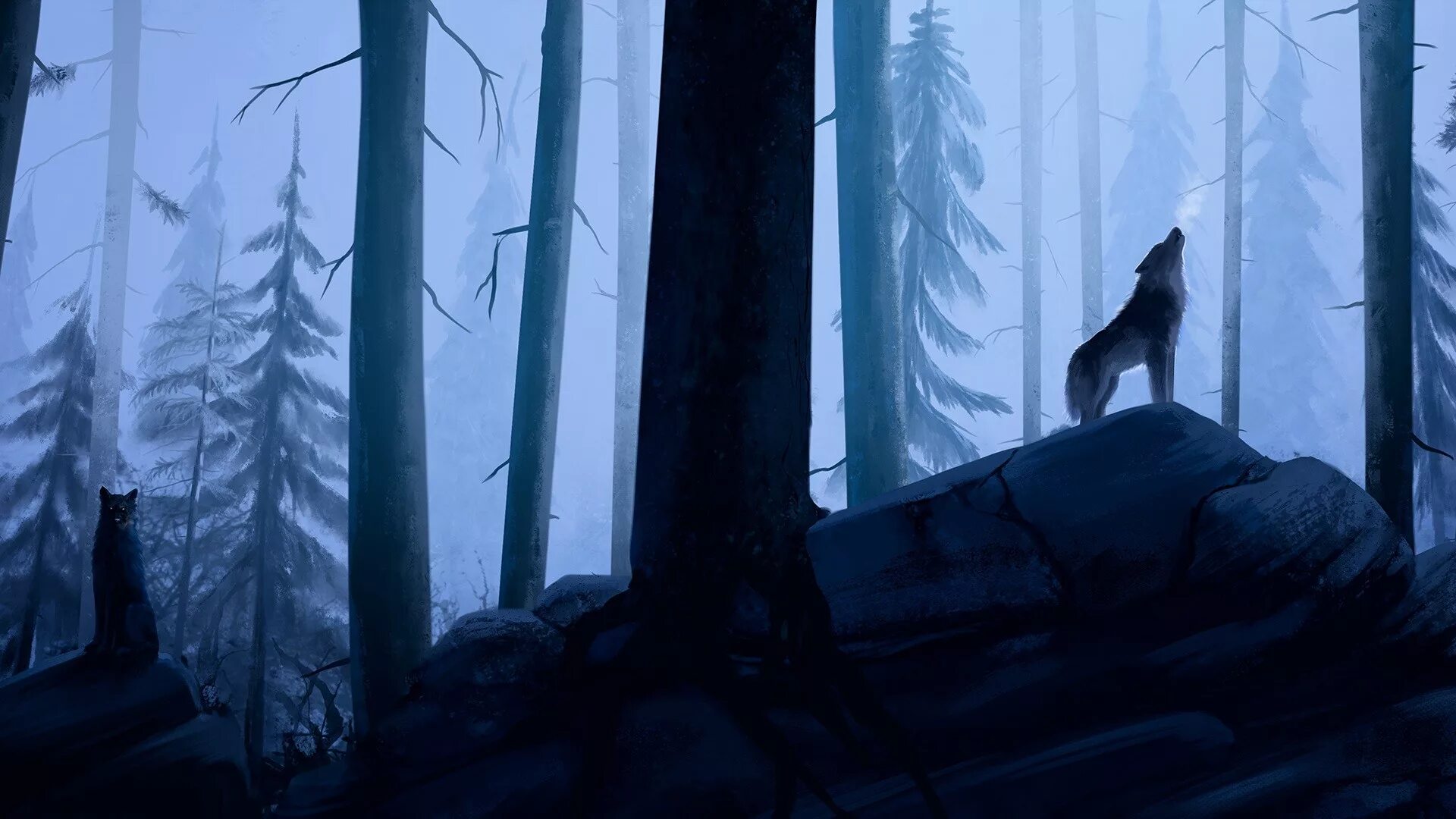 Серый волк в густом лесу встретил. The long dark вендиго. волк арт. волк в лесу. волк в ночи.