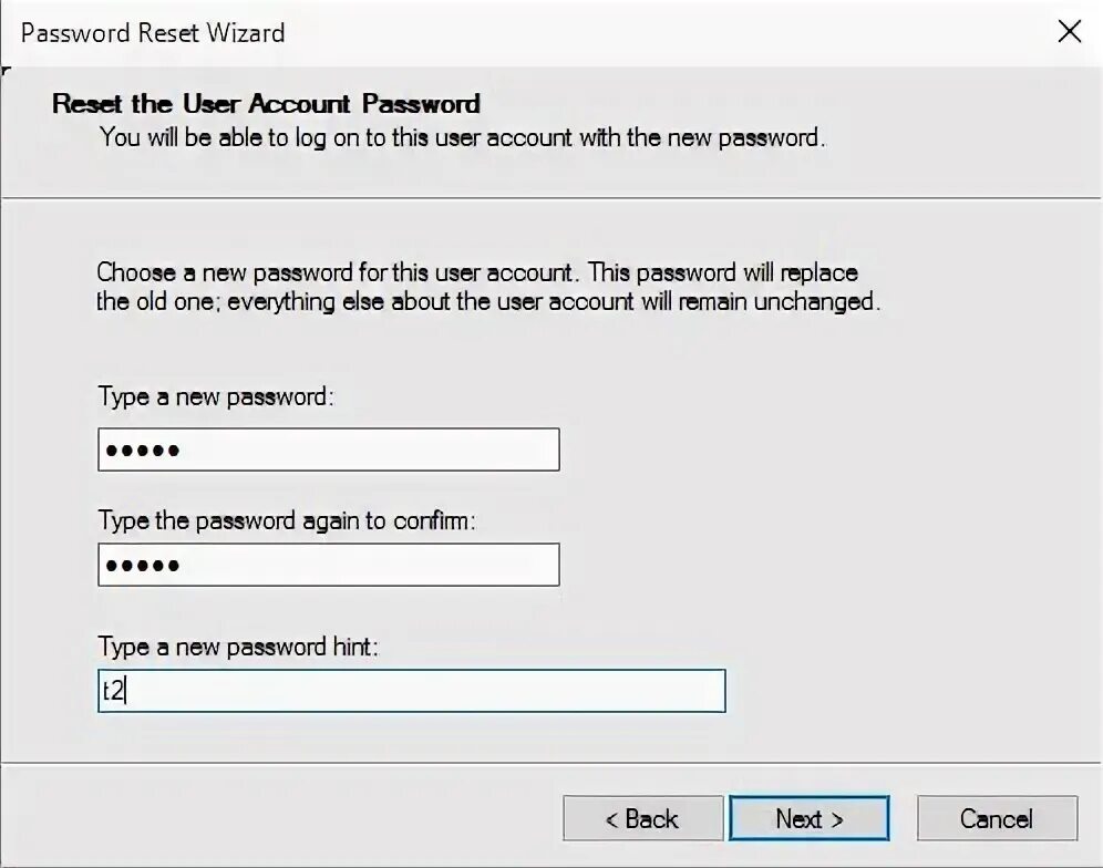 You password has been reset