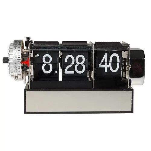 Часы перелистывающиеся Flip Clock. Часы настольные Flip Clock. Перекидные часы Flip Clock Retro Black (26,4x14,4x7,5 см). Часы с перелистывающимся табло.