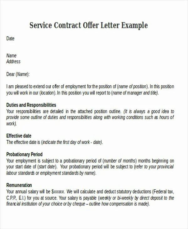 Contract example. Contract письмо. Offer Letter example. Оффер контракт.