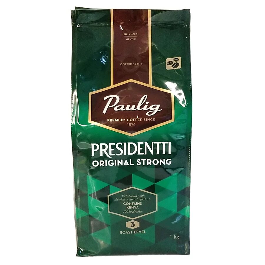 Кофе в зернах Paulig presidentti Original, 1 кг. Кофе paulig presidentti