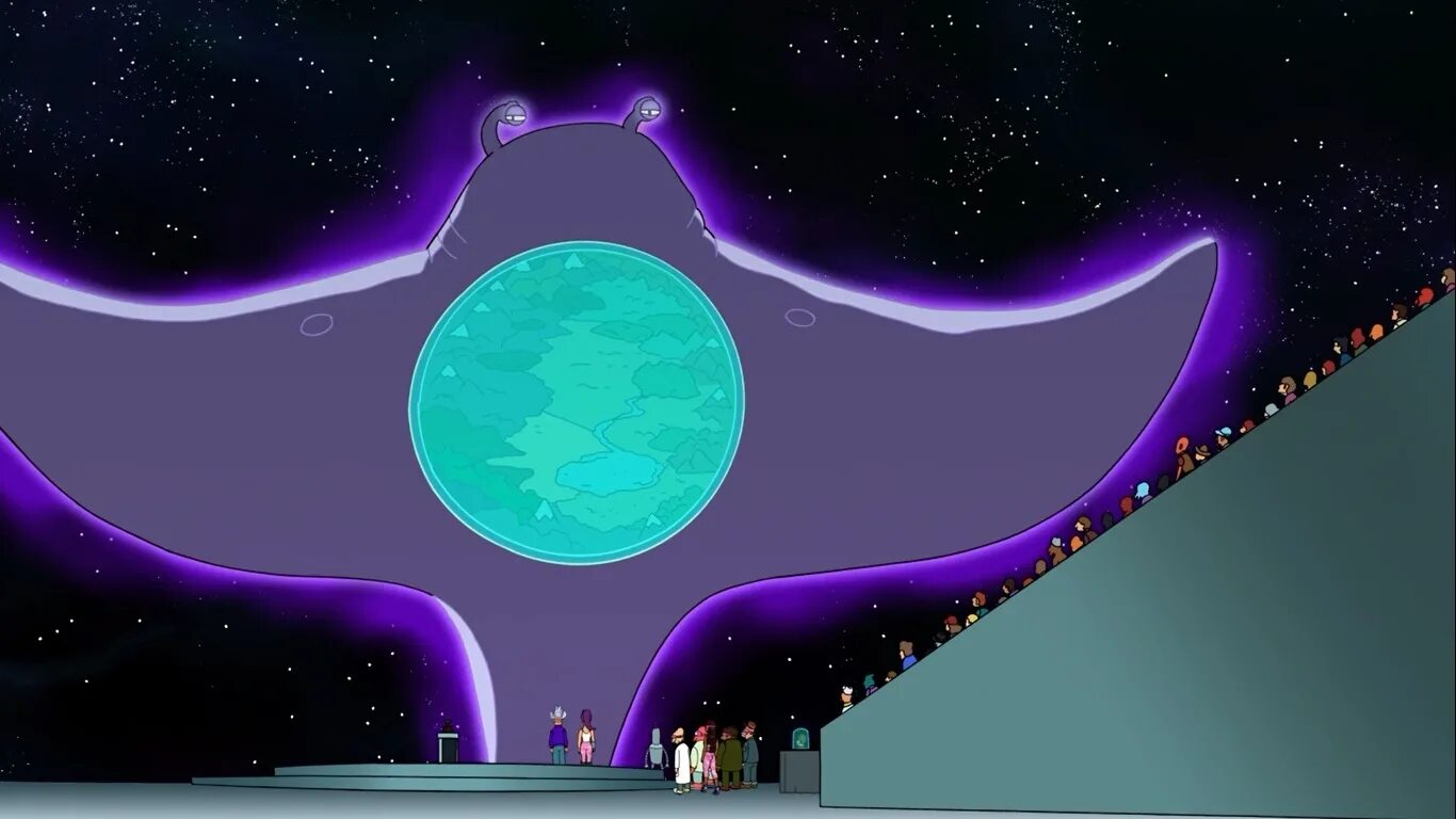 Футурама в дикую зеленую даль 2009. Futurama into the Wild Green Yonder. Футурама космический корабль. Космический Скат.