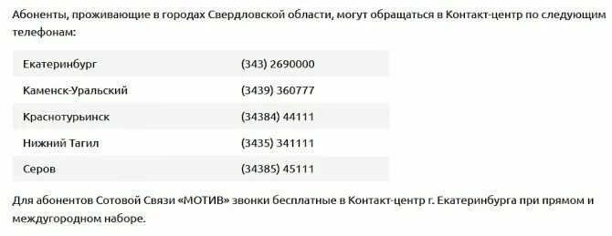 Оператор мотив телефон бесплатный с мобильного