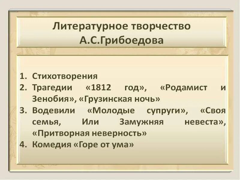 Презентация грибоедов творчество. Творческий путь грибоедова кратко. Творческий путь грибоедова кратко. Грибоедов учеба. Жизнь и творчество грибоедова 9 класс кратко.