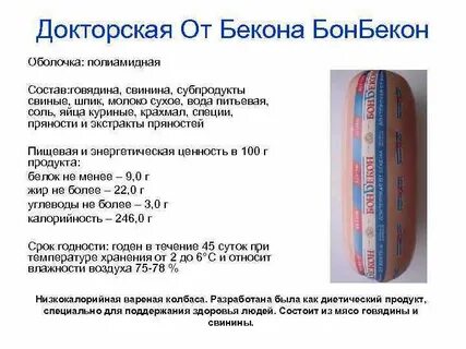 Характеристика бекона
