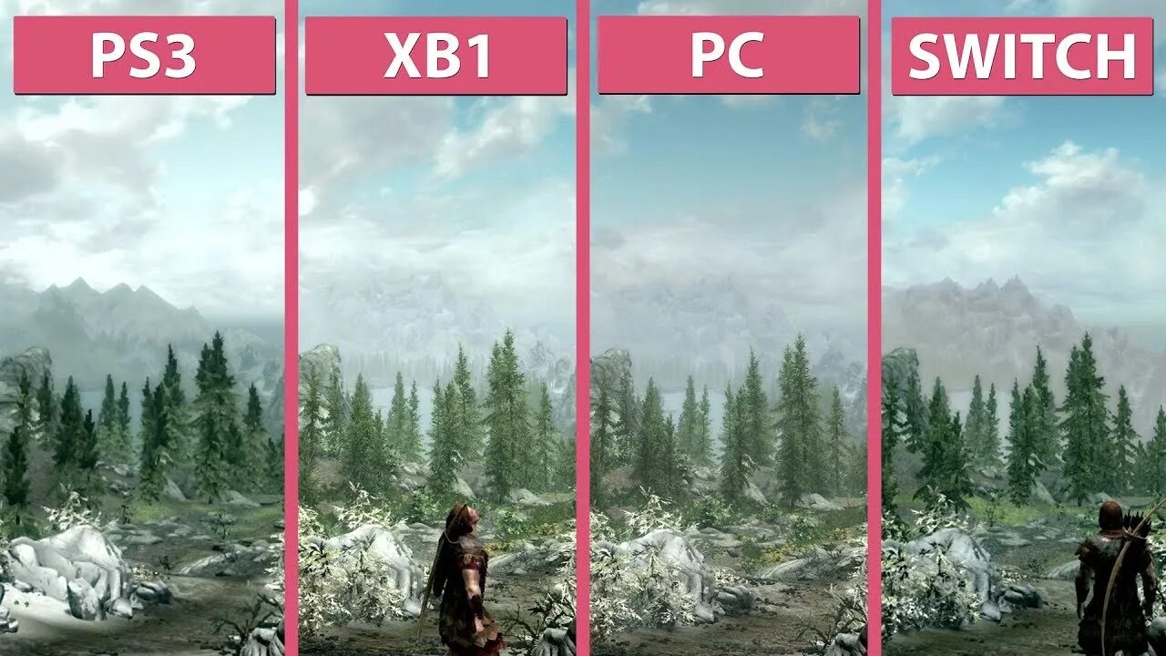 Скайрим ps3 vs ps4 vs ps5. Skyrim на Нинтендо свитч. Сравнение графики в играх. PC vs ps3 Графика. Nintendo switch сравнение