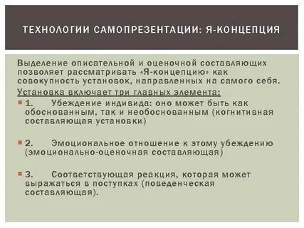 Методики самопрезентации