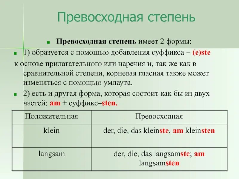 Правило образования степеней сравнения немецкий. Исключения в образовании степеней сравнения в немецком языке. Правила образования степеней сравнения в немецком языке. Немецкий язык сравнительная и превосходная степень прилагательных. Сравнительная степень прилагательных 5 класс