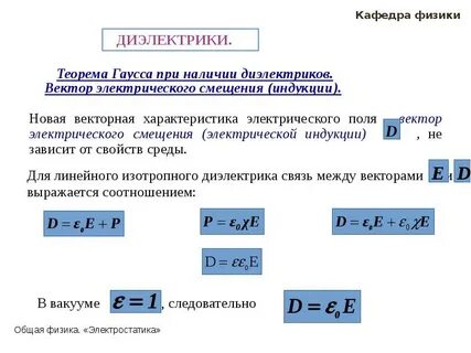 Поляризация диэлектриков это