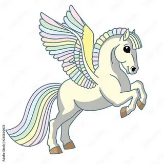 Download cartoon white pegasus. 