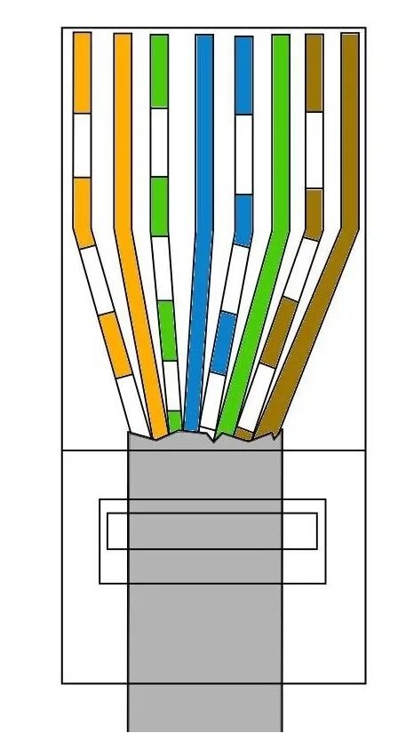 Интернет по 8 жилам. RJ 45 обжимка цветам rj45. Обжать коннектор RJ-45. Обжим проводов RJ-45 схема. Обжимка витой пары RJ 45 цвета.