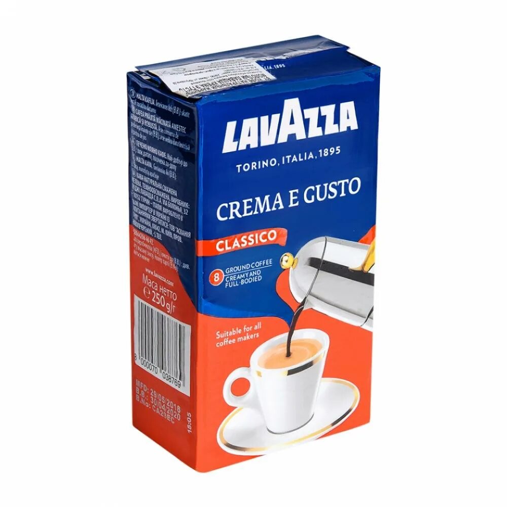 Lavazza crema e gusto кофе молотый 250 г. (Лавацца) crema e gusto молотый, 250 г. Кофе молотый Lavazza crema gusto 250г. Кофе молотый Lavazza crema e gusto 250 гр в/у. Кофе молотый lavazza crema e