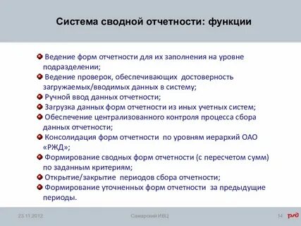 Основные функции отчетов