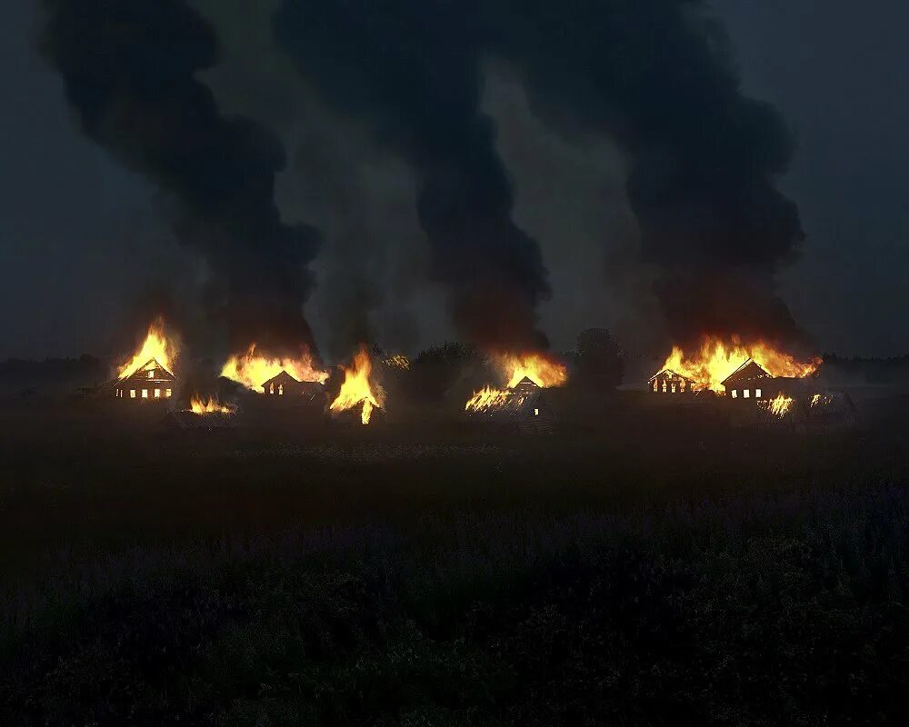 Деревня горит