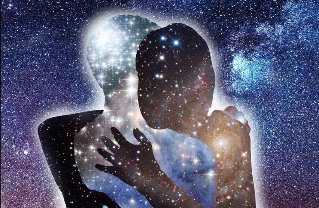 Близнецовое пламя родственные души. Любовь вселенной. Две души две звезды. Мужчина и женщина космос. Души вместе.