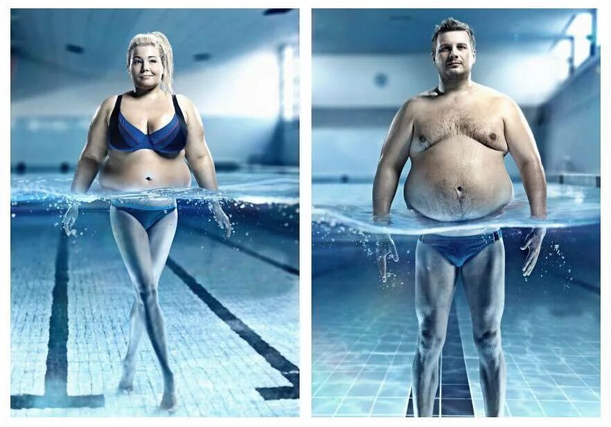 Лишний вес вода. Плавание фигура до и после. Фигура до и после бассейна. Бассейн похудение до и после. Креативная реклама фитнеса.