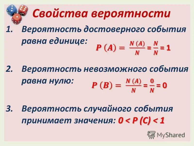 Вероятность невозможного события равна 1