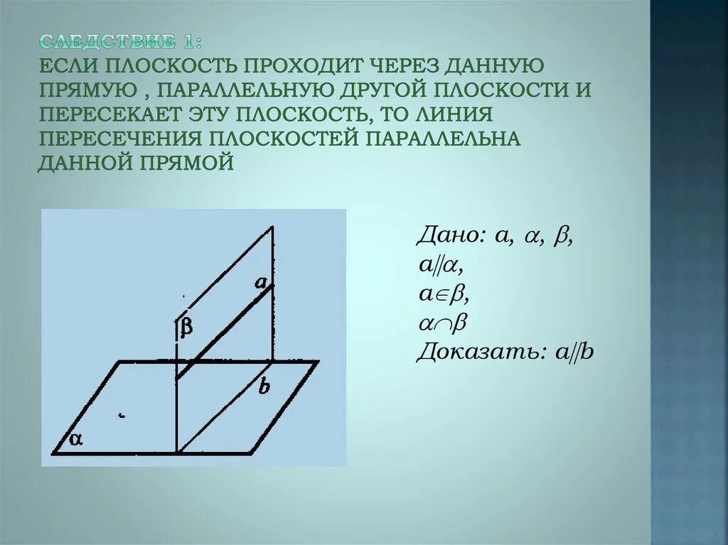 Какая прямая пересекает плоскость. Если плоскость проходит через прямую параллельную. Если плоскость проходит через прямую параллельную другой плоскости. Если плоскость тпроолит через прчму. Если плоскость проходит через данную прямую параллельную.