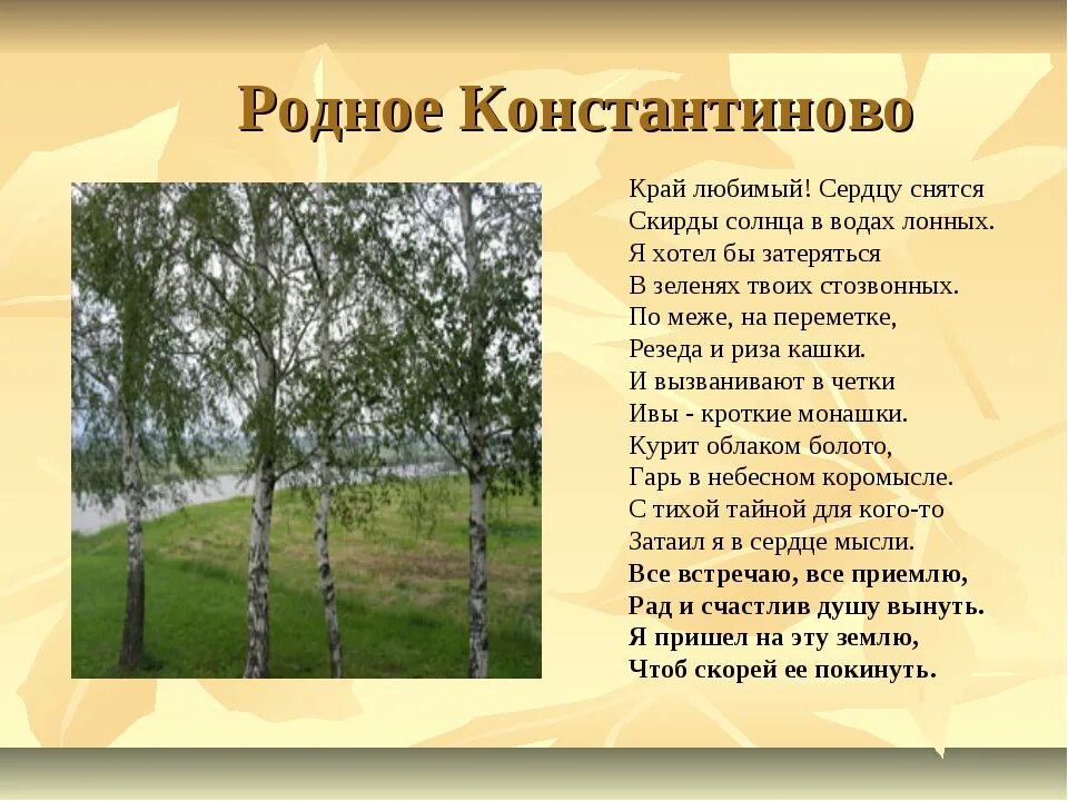 Произведение о родном крае