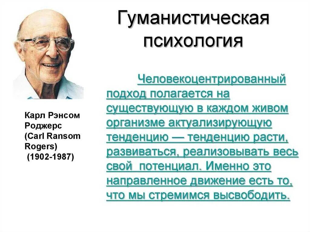 Роджерс направление в психологии. Представители гуманистического направления