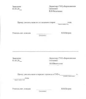 Заявление в гимназию