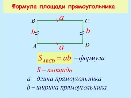 Площадь прямоугольника можно вычислить по формуле s