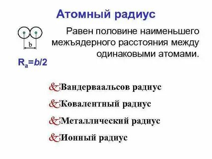 Самый маленький атомный радиус